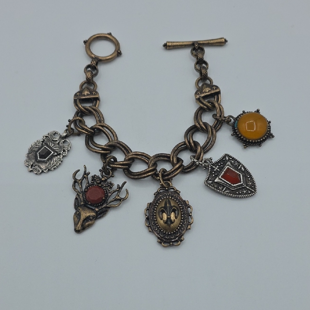 Lucky Brand Multi-Charm Bracelet Brass and Silver